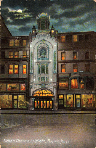 Boston Vintage Photograph 8.5" x 11" Reprint 1906 Adams House & Keith's Theatre 